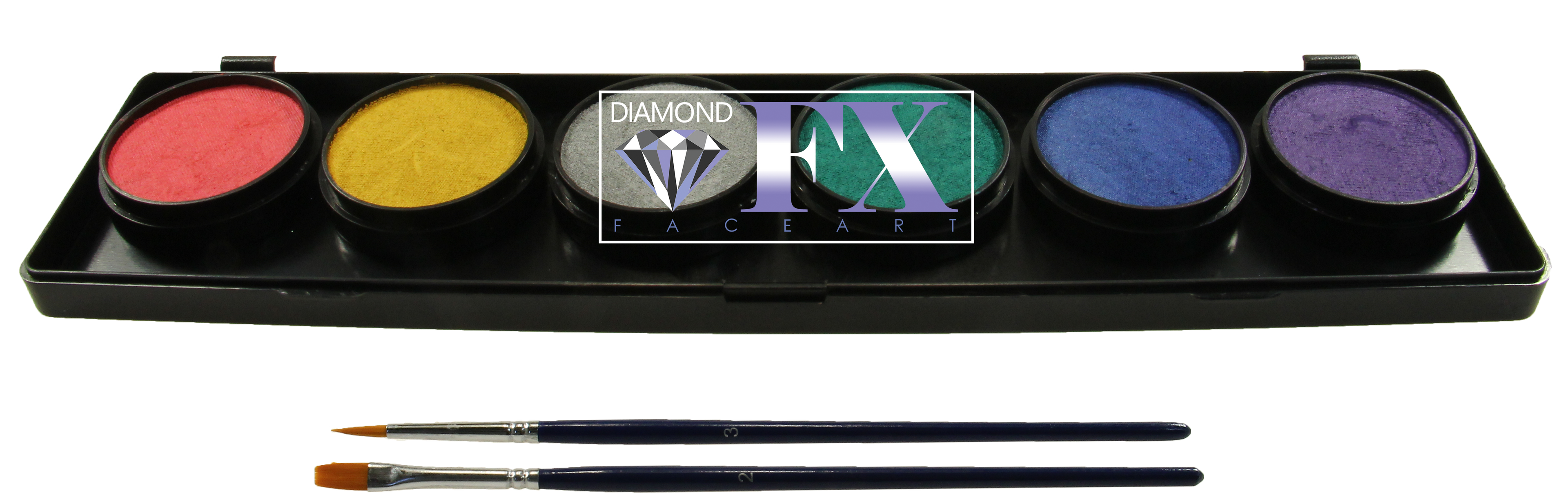 6 x 10 gr Metallic Palette body paint, Diamond FX, FSM6M