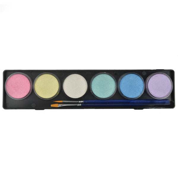 6 x 10 gr Mellow Light Palette metallic body paint, Diamond FX, FSM6MEL