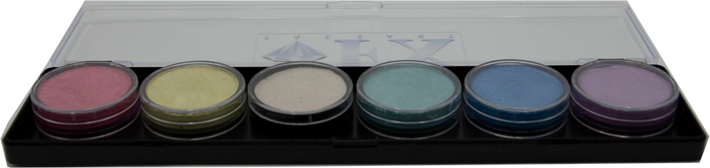 6 x 10 gr Mellow Light Palette metallic body paint, Diamond FX, FSM6MEL