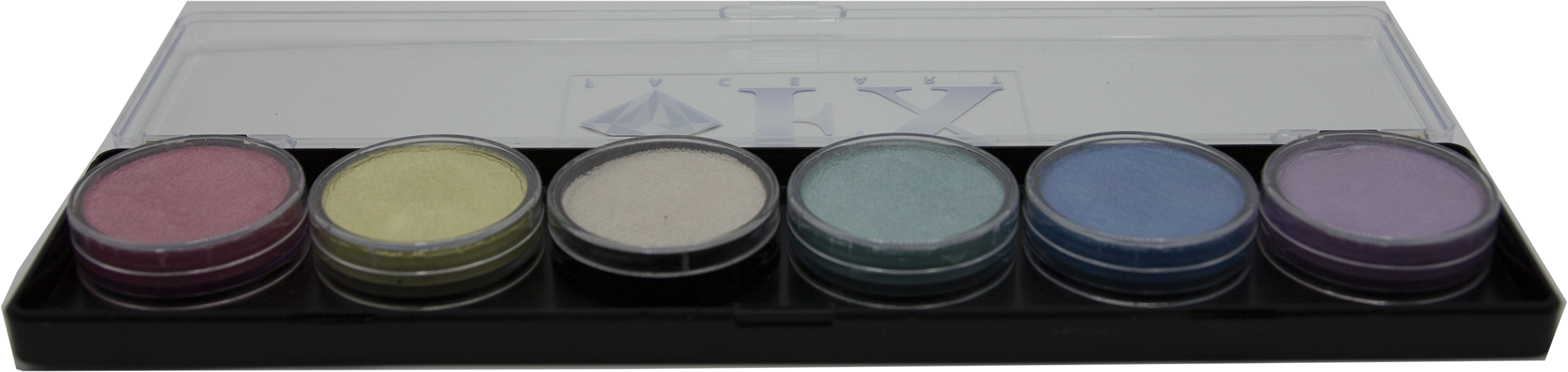 6 x 10 gr Mellow Light Palette metallic body paint, Diamond FX, FSM6MEL