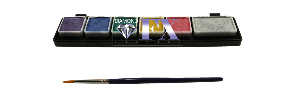 5 x 3 gr + 1 x 6 gr Mega Small Metallic Palette body paint, Diamond FX, FSM6MSM