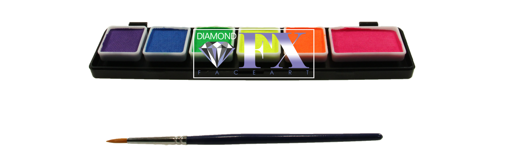 5 x 3 gr + 1 x 6 gr Mega Small Neon Palette body paint, Diamond FX, FSM6NSM
