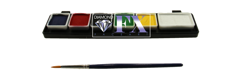 5 x 3 gr + 1 x 6 gr Mega Small Essential Palette matte body paint, Diamond FX, FSM6RSM