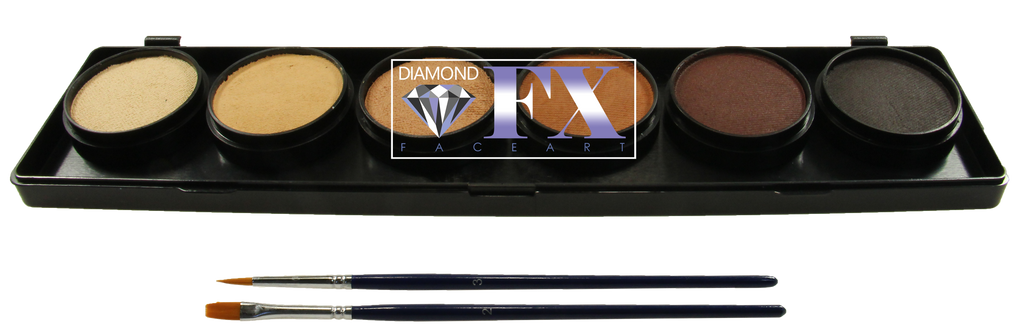 6 x 10 gr Skin Palette body paint, Diamond FX, FSM6S