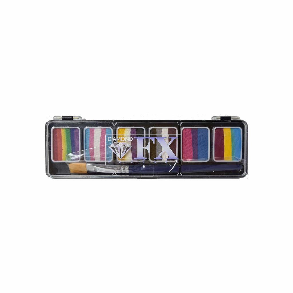 6 x 6 gr Gender pride Palette Split cake body paint, Diamond FX, SP6G