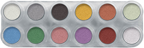 12 x 2 gr P1 Eyeshadow & Rouge Pearl Palette, Grimas