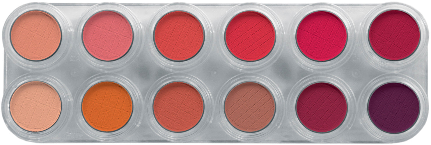 12 x 2 gr RC Eyeshadow & Rouge Matte Palette, Grimas