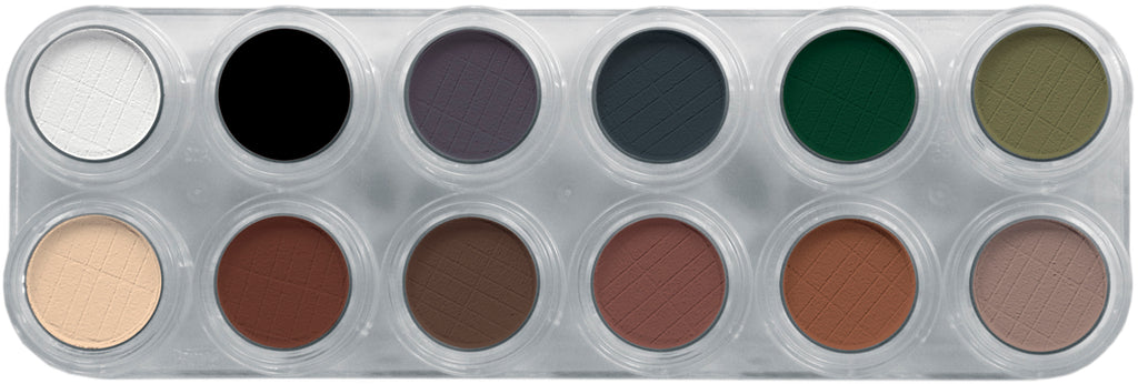 12 x 2 gr UX Eyeshadow & Rouge Matte Palette, Grimas