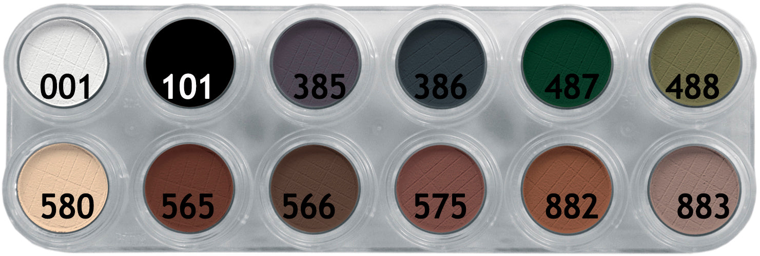 12 x 2 gr UX Eyeshadow & Rouge Matte Palette, Grimas