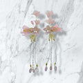 Pendant pink flowers Clips set, Tiny Things