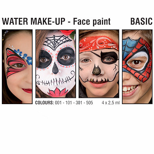 4 x 2.5 ml BASIC Water Make-up Palette, Grimas