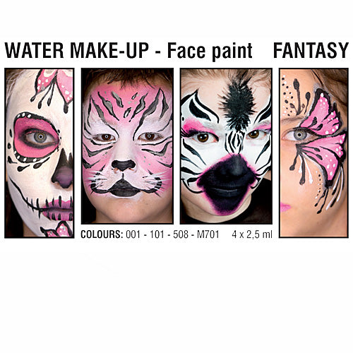 4 x 2.5 ml FANTASY Water Make-up Palette, Grimas