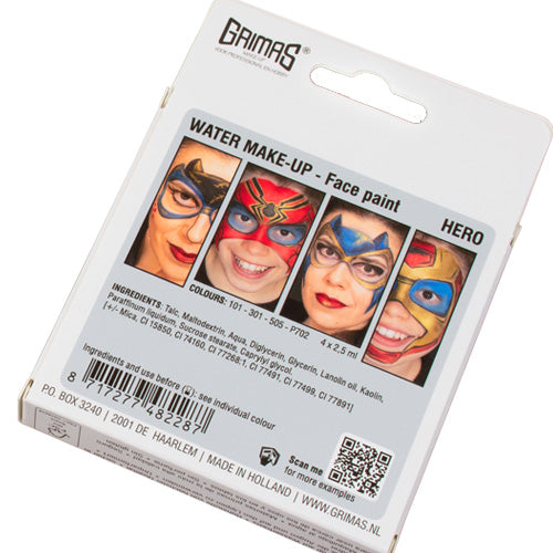 4 x 2.5 ml HERO Water Make-up Palette, Grimas