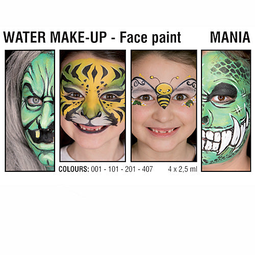 4 x 2.5 ml MANIA Water Make-up Palette, Grimas