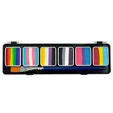 6 x 6 gr Gender pride Palette Split cake body paint, Diamond FX, SP6G