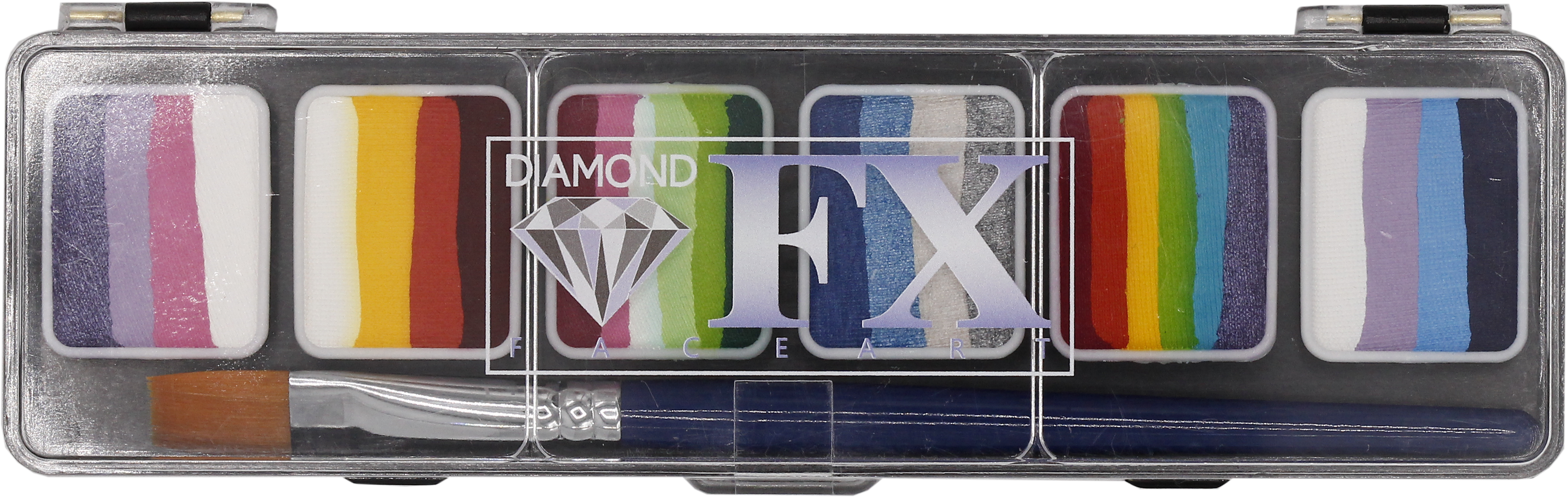 6 x 6 gr Sparkle Palette Split cake body paint, Diamond FX, SP6M