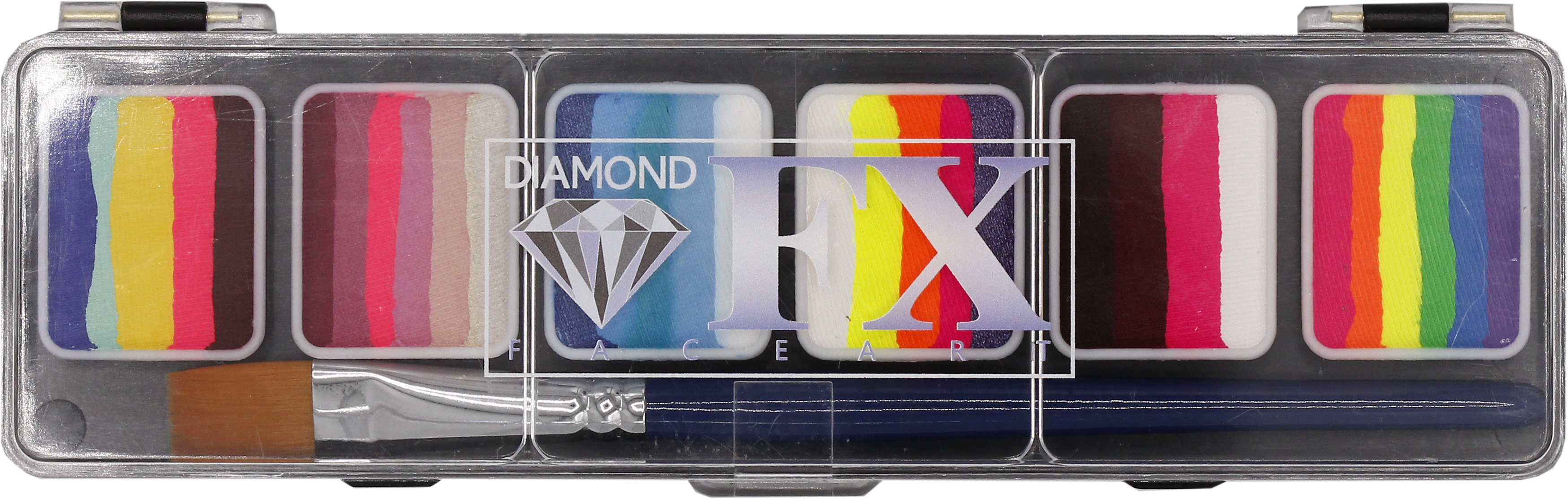 6 x 6 gr Glow Palette Split cake body paint, Diamond FX, SP6N