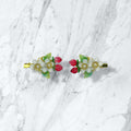 Strawberry white flowers Clips set, Tiny Things