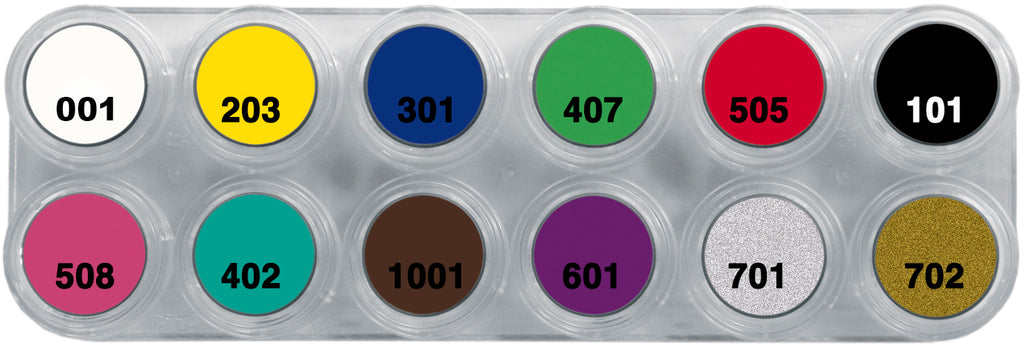 12 x 2.5 ml Water Make-up Palette Matte, Grimas