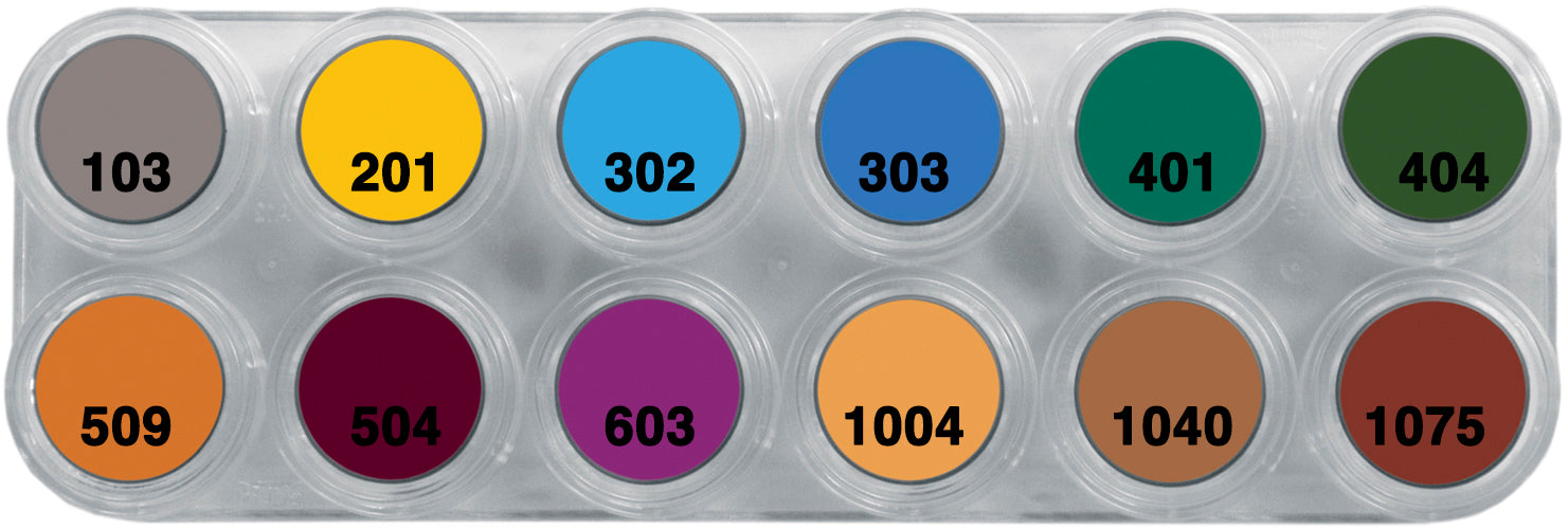 12 x 2.5 ml Water Make-up Palette Matte, Grimas