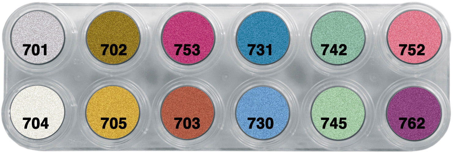 12 x 2.5 ml Water Make-up Pearl Palette, Grimas