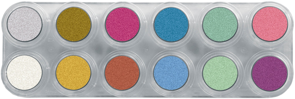 12 x 2.5 ml Water Make-up Pearl Palette, Grimas
