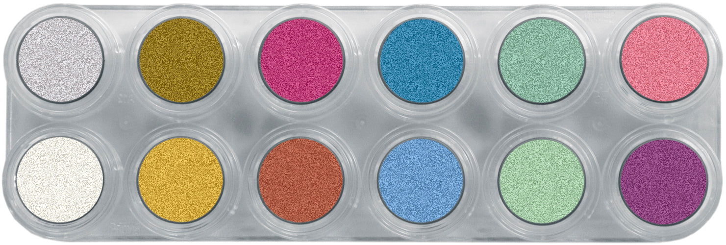 12 x 2.5 ml Water Make-up Pearl Palette, Grimas