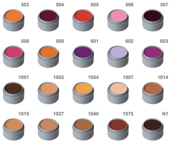 12 x 2.5 ml Water Make-up Palette Matte, Grimas