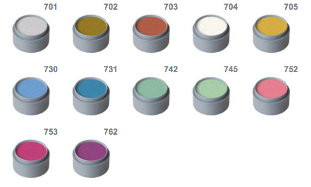 12 x 2.5 ml Water Make-up Pearl Palette, Grimas